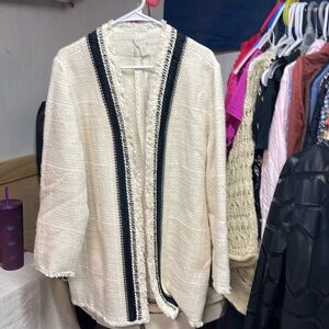 Chicos Black And Cream Cardigan